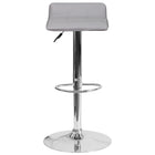 Flash Furniture Contemporary Grey Vinyl Adjustable Height Barstool with Quilted Wave Seat & Chrome Base-Contemporary Style Stool