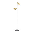 Union & Scale MidMod 60.6" Metal Floor Lamp with Cone Shades-Dimensions: 60.6" H x 14.6" W x 9.1" D