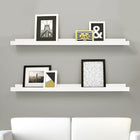 nexxt FN00402-4MC Edge 44" x 4" Picture Frame Ledge, White-Measurement and weight capacity: each floating shelf measures 44"L x 4"W x 2"H. significant length means you have nearly 2 feet of the beautiful display, creating maximum storage space. the wall shelf holds up to 15 pounds which allows you to place items with a little more weight on each shelf