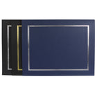 St. James Document/Certificate Holders - Silver Foil Border - Linen Finish - Navy Blue - 5 Pack - 83847-Premium 230g linen textured cover stock paper with elegant silver foil design