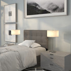 Flash Furniture Lennox Tufted Upholstered Twin Size Headboard - Grey Vinyl-Headboard Size: 39.25''W x 2.75''D x 22.5''H