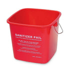Globe 6Qt Sanitation Pail, 13.38" x 8.75", Red, 6 Pack (3616R)-High Density Polypropylene with Metal Handle
