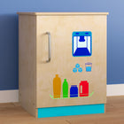 Flash Furniture Bright Beginnings Commercial Grade Green Guard Certified Wooden Children's Kitchen Refrigerator-Green Guard Certified for Safety