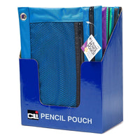 Charles Leonard 2-Pocket Pencil Pouch Assorted Colours, 10 Pack (CHL76350ST)-Pencil pouch with double pocket