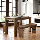 Flash Furniture 46" x 30" Rectangular Antique Rustic Solid Pine Farm Dining Table-3.25" Thick Square Legs