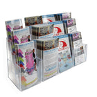 Azar Displays 3-Tier 12-Pocket Trifold Brochure Holder, 2 Pack (252818)-Made from acrylic