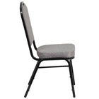 Flash Furniture HERCULES Series Crown Back Stacking Banquet Chair in Grey Fabric - Black Frame-Stacks up to 15 Chairs High