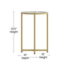 Flash Furniture Greenwich Collection Glass End Table with Matte Gold Frame-Matte Gold Powder Coated Frame Finish