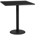 Flash Furniture 42'' Square Laminate Table Top, Black with 24'' Round Bar-Height Table Base (XUBK4242TR24B)-Bar Height Hospitality Table