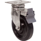 Algood General Purpose Caster, Swivel With Brake, 3" (76 Mm), Urethane, 350 Lbs. (158.8 Kg.) - 4 Pack-Bolt Hole Size 5/16" (7.93 mm)