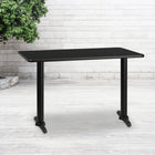 Flash Furniture 30" x 48" Rectangular Black Laminate Table Top with 5" x 22" Table Height Bases-Top Size: 30"W x 48"L