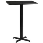 Flash Furniture 24" x 30" Rectangular Black Laminate Table Top with 22" x 22" Bar Height Table Base-Bar Height Hospitality Table