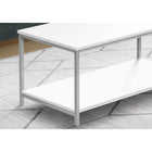 Monarch Specialties 3800 Coffee Table - 40"L/White/Silver Metal-Assembly required: Illustrated instructions and all hardware are provided for convenience (additional tools may be needed)