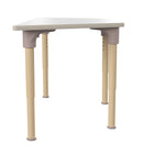 Flash Furniture Bright Beginnings 47" Commercial Grade Wooden Trapezoid Adjustable Height Classroom Activity Table - Beech/White-Powder Coated Metal Legs Adjust in 1" Increments from 15"H - 23"H