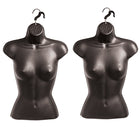 Eddie's Female Hanging Shirt Forms - PVC - Black - 2 Pack (155728-2)-Female Hanging Shirt Forms