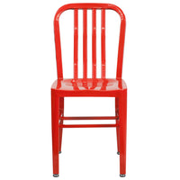 Flash Furniture Red Metal Indoor-Outdoor Chair-Industrial Style Modern Chair