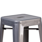 Flash Furniture 30" High Backless Clear Coated Metal Indoor Barstool with Square Seat-500 lb. Weight Capacity