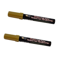 Marvy Uchida Chisel-Tip Liquid Chalk Markers - Erasable - Dustless - Gold Metallic - 2 Pack-Colour: Gold Metallic
