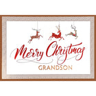 Rosedale Gold Greeting Cards/Envelopes - Merry Christmas Grandson - 5-1/2" x 8" - 6 Pack-Printed on premium uncoated card stock