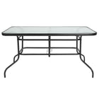 Flash Furniture 31.5" x 55" Rectangular Tempered Glass Metal Table-Patio Table