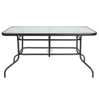 Flash Furniture 31.5" x 55" Rectangular Tempered Glass Metal Table-Patio Table