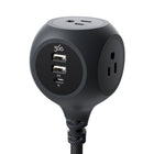 360 Electrical PowerBall32 Braided 3-Outlet 32W Charging Hub - Obsidian Black-32W (total USB output) with 1 USB-C and 2 USB-A ports can power a laptop, fast charge an iPhone 15 or tackle three USB devices all at once