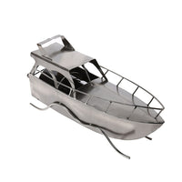 Truu Design Yacht Natural Finish Iron Wine Holder, 15 x 7 inches, Silver-Material: durable iron construction with electroplated finish