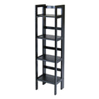 Winsome 4-Tier Folding Shelf, Narrow, Black-Use it in the bathroom for your towels, in the kids room for their stuff toys or in an office for books or files.