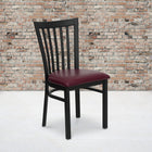 Flash Furniture HERCULES Series Black School House Back Metal Restaurant Chair - Burgundy Vinyl Seat - 2 Pack-Welded Joint Assembly