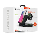 Hypergear 15W 3-in-1 Wireless Charging Dock for Phone, Watch & Wireless Headphones-2 Dedicated Wireless Charging Surfaces