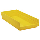 Quantum Storage Systems Shelf Bins, 11-1/8" W x 4" H x 23-5/8" D, Yellow, 50 Lbs. Capacity - 4 Pack-Capacity: 50 lbs.