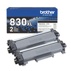 Brother Genuine TN830XL2PK Toner Cartridge - High Yield - Black - 2 Pack-Confident compatibility. The only toner brand recommended for Brother multi-function and all-in-one monochrome laser printers. This 2-pack of high yield toner cartridges delivers page yields up to 6,000 pages
