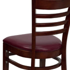 Flash Furniture HERCULES Series Ladder Back Mahogany Wood Restaurant Chair - Burgundy Vinyl Seat-CA117 Fire Retardant Foam