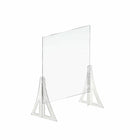 Azar Displays Acrylic Cashier Shield - 23.5"W x 31.5"H - Clear - 2 Pack-Material: 3/16" Thick Clear Acrylic Shield / Polycarbonate Support Stands