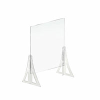 Azar Displays Acrylic Cashier Shield - 23.5"W x 31.5"H - Clear - 2 Pack-Material: 3/16" Thick Clear Acrylic Shield / Polycarbonate Support Stands