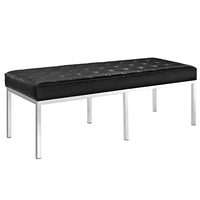 Nicer Furniture Florence Bench Three Seater - Black-Stainless steel frame