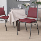 Flash Furniture HERCULES Series Trapezoidal Back Stacking Banquet Chair with Silver Vein Frame - Burgundy-Upholstered Seat and Back