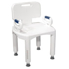 Drive Medical Bath Bench with Back and Arms-White, Plastic