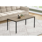 Monarch Specialties 3797 Coffee Table - 40"L/Dark Taupe/Black Metal-Clean lines and a thoughtful design make this coffee table ideal for small spaces.