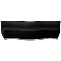 Flash Furniture HERCULES Alon Series Black LeatherSoft Reception Configuration - 3 Pieces-Contemporary Reception Set