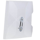 JAM Paper Plastic Portfolio, Button and String Tie Closure, Small Photo Size, 5.25 x 6.75 x.38, Clear Frost, 4 Pack (354609g)-Material: Plastic