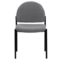 Flash Furniture Comfort Stackable Steel Side Reception Chair - Grey Fabric-Guest Chair