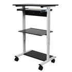 Luxor (STAND-WS30) Three-Shelf Adjustable Stand Up Workstation, Black/White-Assembly required