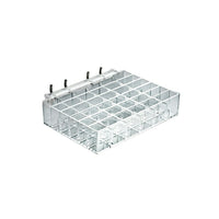 Azar Displays 36 Large Compartment Cosmetic Tray for Pegboard or Slatwall, 2 Pack (225529)-Counter top displays