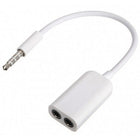 Exian Aux Splitter, 3.5mm, White-This 3.5 mm audio extension cable makes hard to reach places accessible