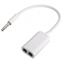 Exian Aux Splitter, 3.5mm, White-This 3.5 mm audio extension cable makes hard to reach places accessible