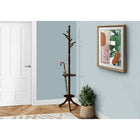 Monarch Specialties 2005 Coat Rack with Umbrella Holder - Dark Cherry -Turned post with multiple hanging pegs
