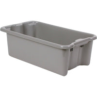 Lewis Bins+ Polylewton Stack-N-Nest Containers, 20.1" x 13.0", Grey, 5 Pack-Injection moulded from high-impact polyolefins