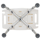 Flash Furniture HERCULES Series Adjustable Bath & Shower Chair with Non-slip Feet - White-Rubber Feet grips flooring