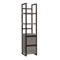 Sauder Manhattan Gate 2-Shelf Narrow Bookcase - Mystic Oak-Two file drawers with full extension slides hold letter-size hanging files